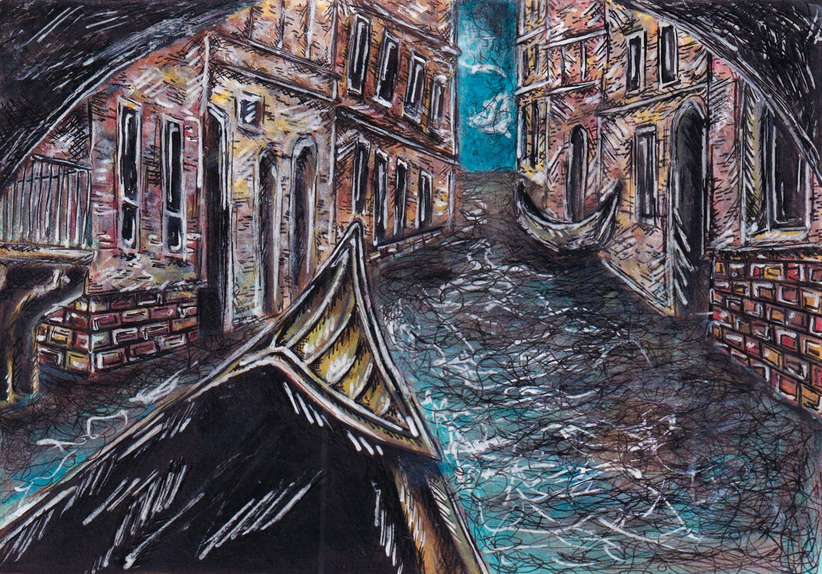 Through the Canal painting