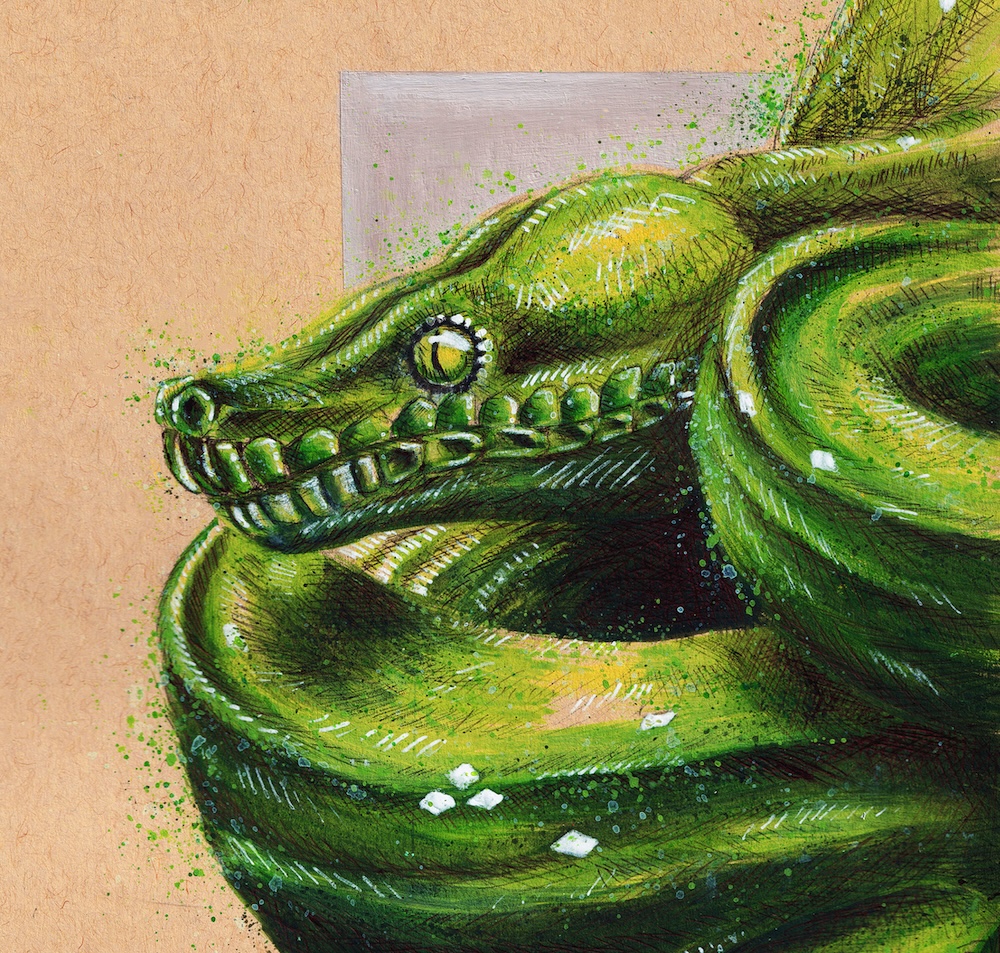 Green Snake Mixed Media thumbnail 2