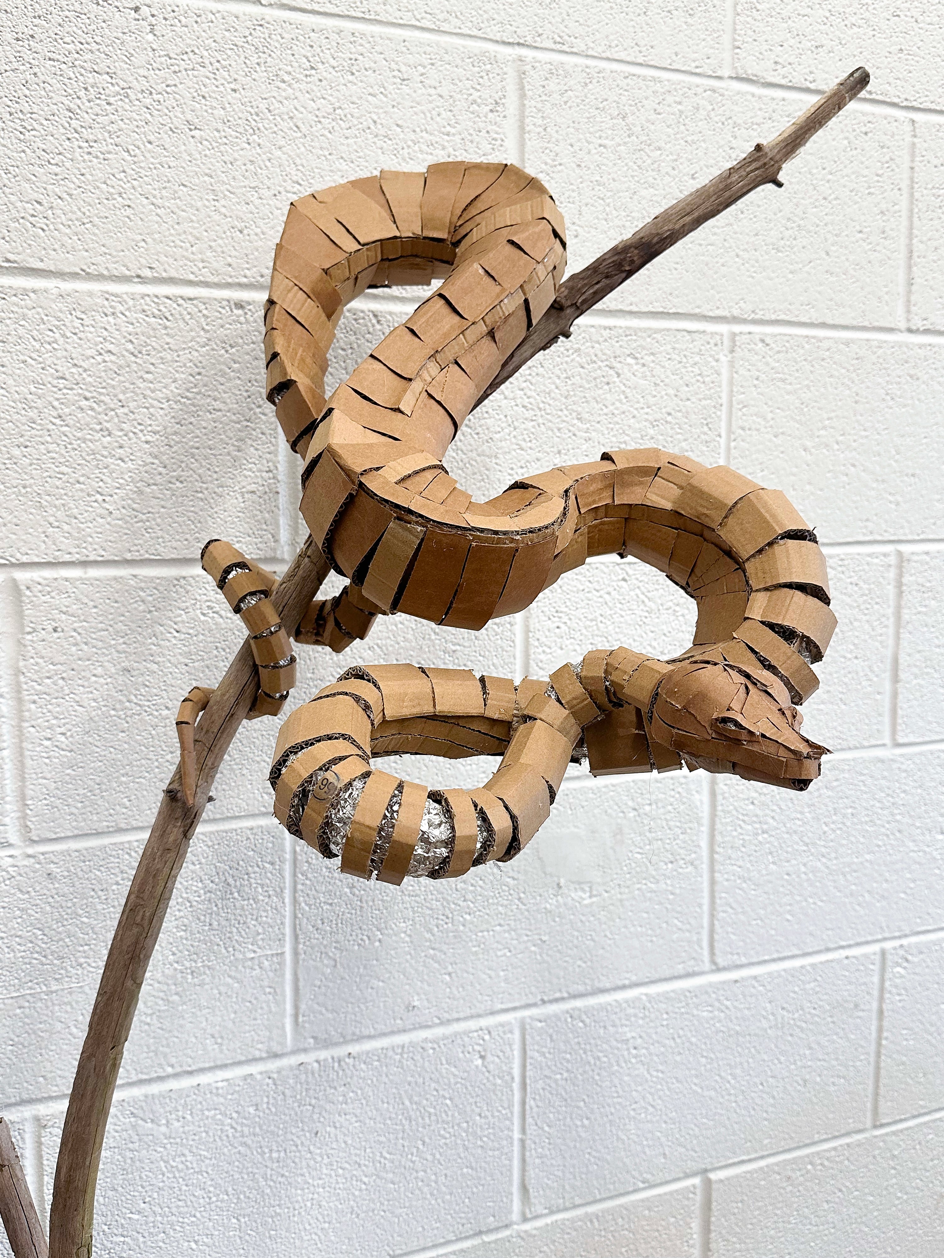 Cardboard Snake Sculpture